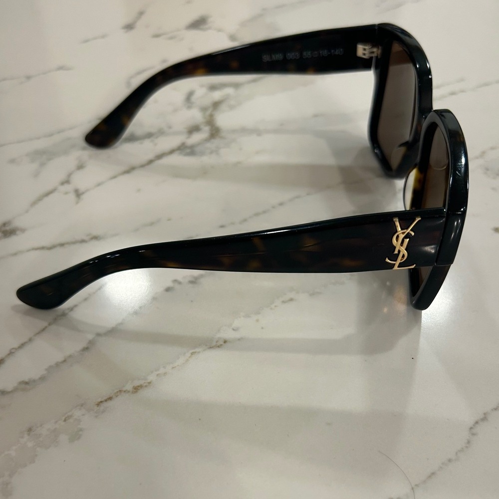 Saint Laurent SL M9 003 Sunglasses Tortoise Shell YSL Monogram Square Womens - Picture 6 of 10